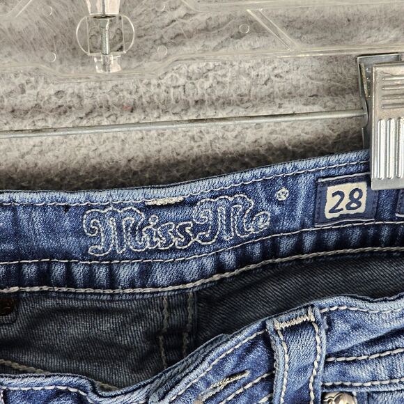 Miss Me Jeans 28 Womens Denim Boot Cut Embellished Rhinestone Pockets Bling - Picture 8 of 11